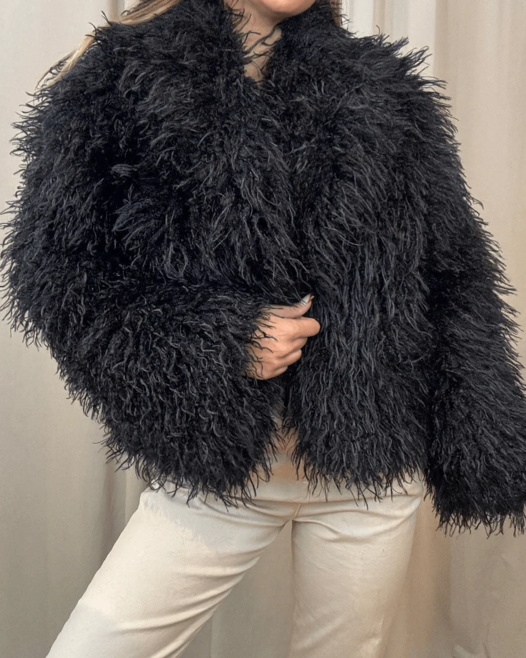 Liza Fuzzy Faux Fur Coat - Image 6