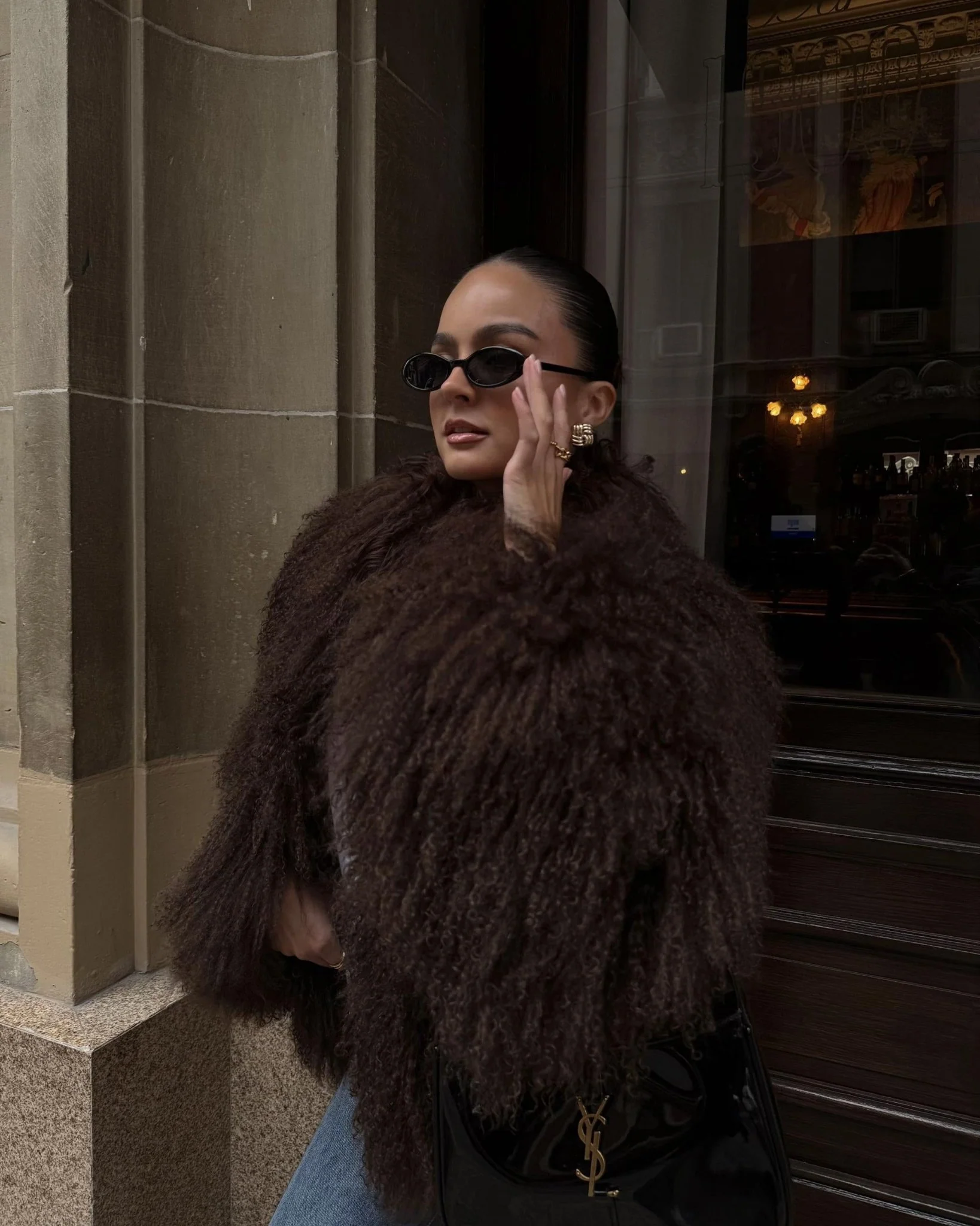 Liza Fuzzy Faux Fur Coat - Image 7
