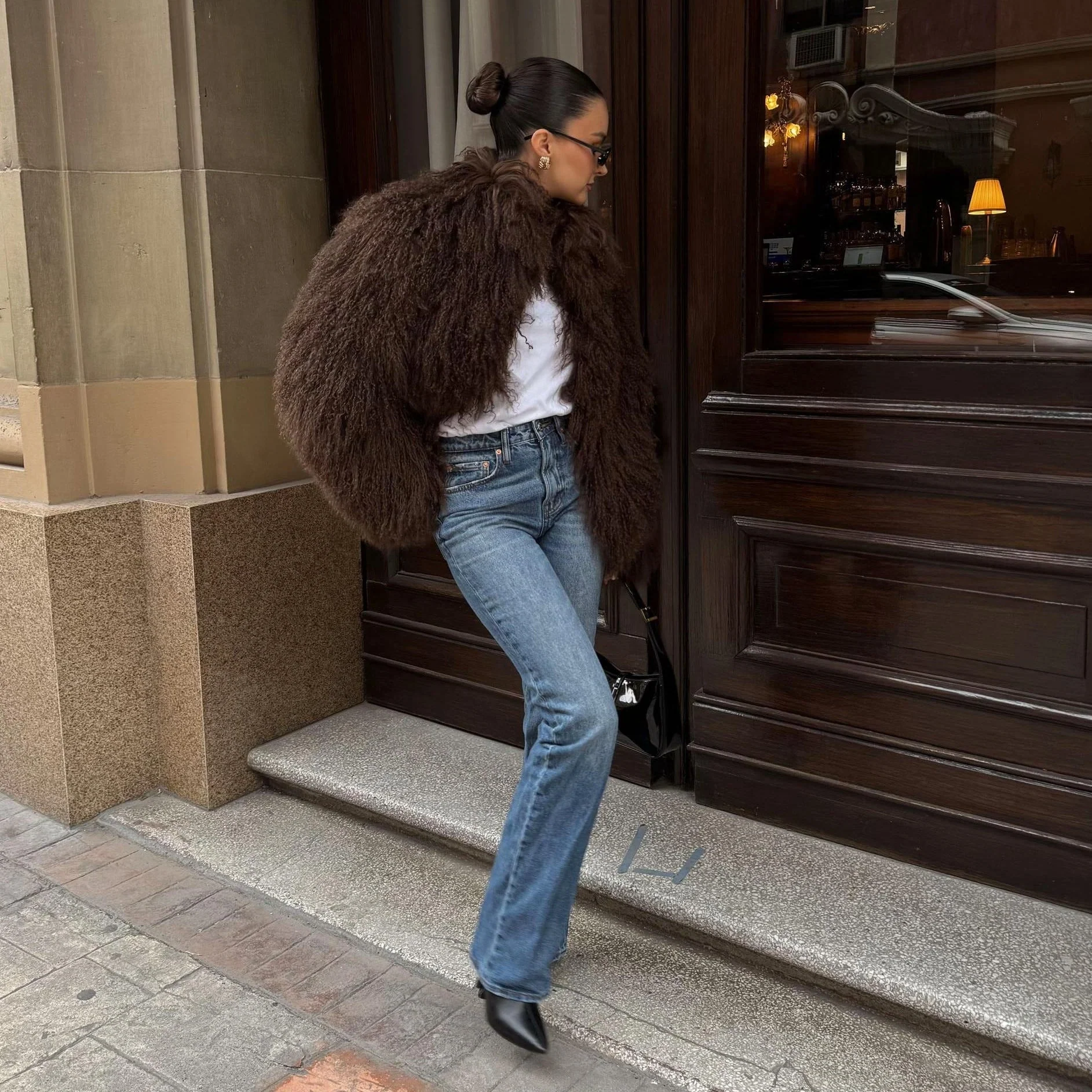 Liza Fuzzy Faux Fur Coat - Image 8