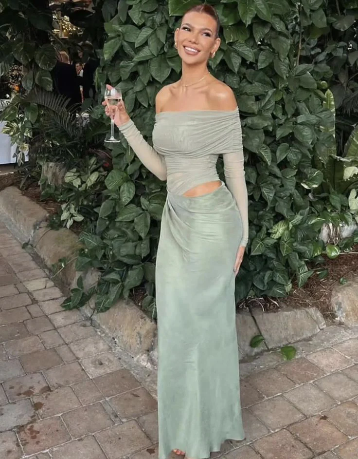Lizy Long Sleeve Mesh Maxi Dress - Image 15