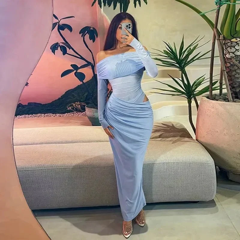 Lizy Long Sleeve Mesh Maxi Dress - Image 9