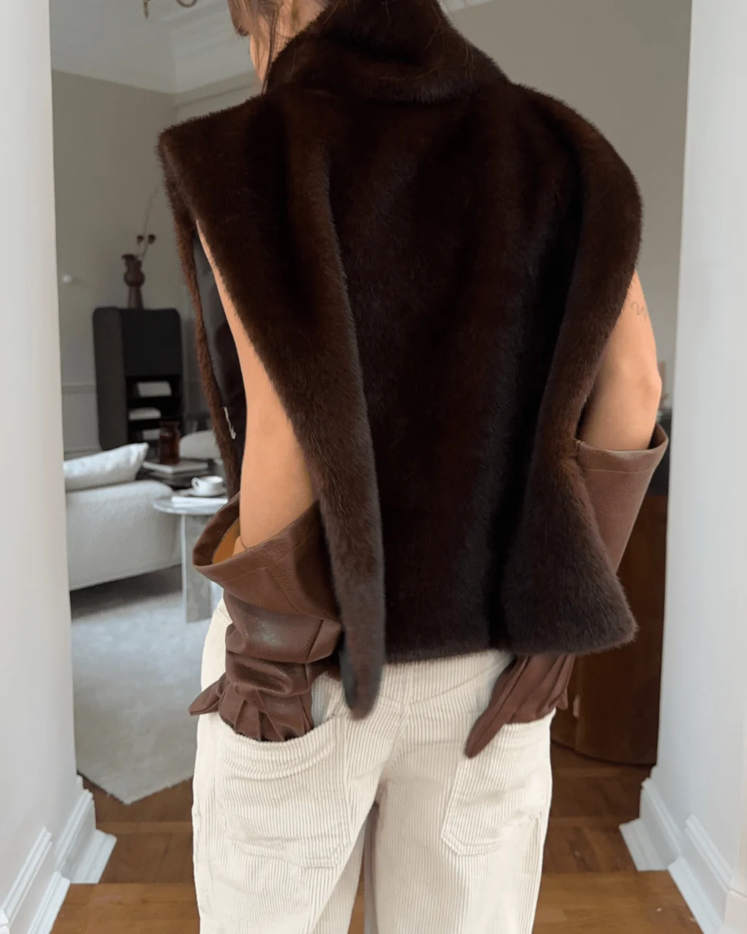 Lorna Faux Fur Turtleneck Vest - Image 3