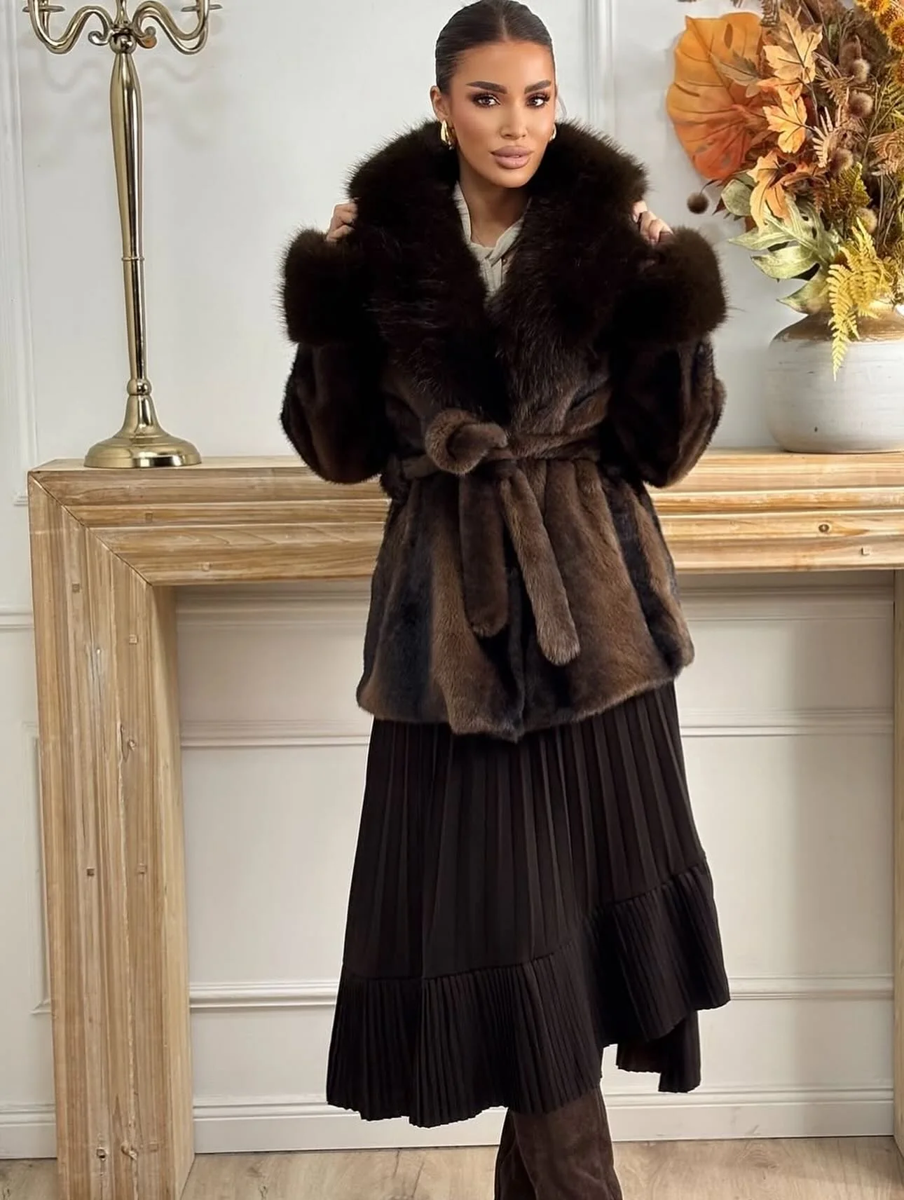 Louise Faux Fur Coat - Image 3