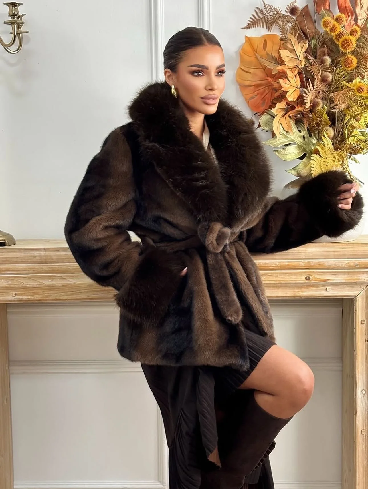Louise Faux Fur Coat - Image 6
