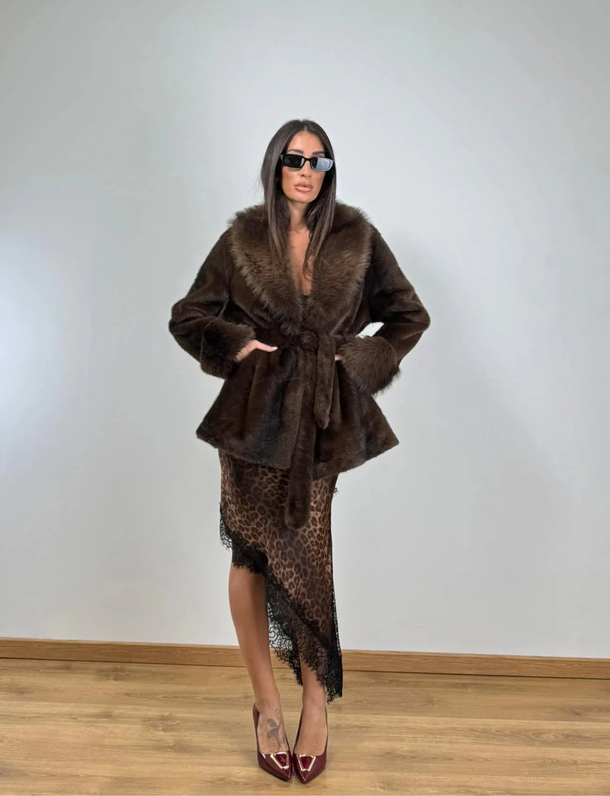 Louise Faux Fur Coat - Image 9