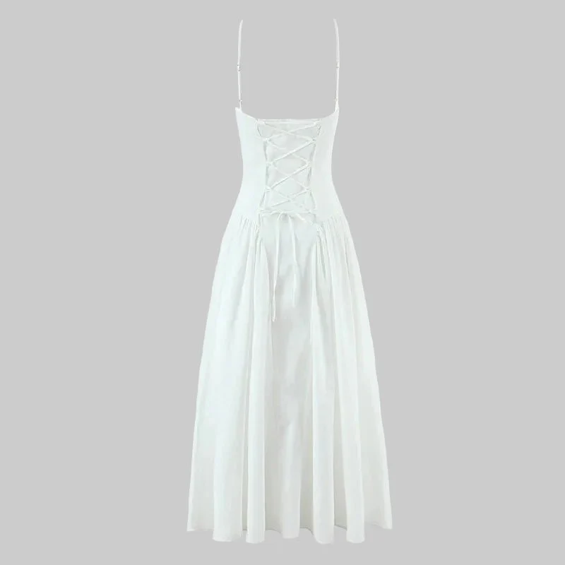 Luciana Bodice Spaghetti Strap Midi Dress - Image 4