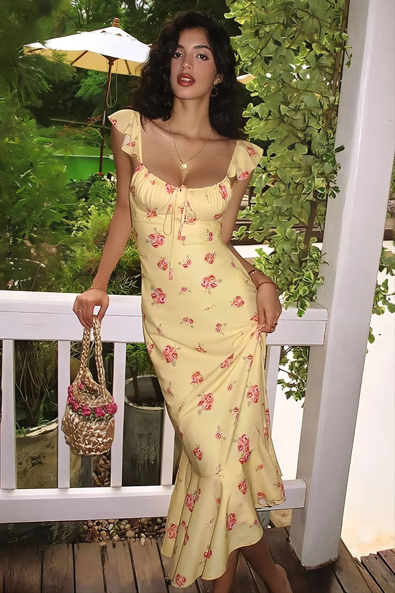 Marigold Floral Slip Midi Dress - Image 3