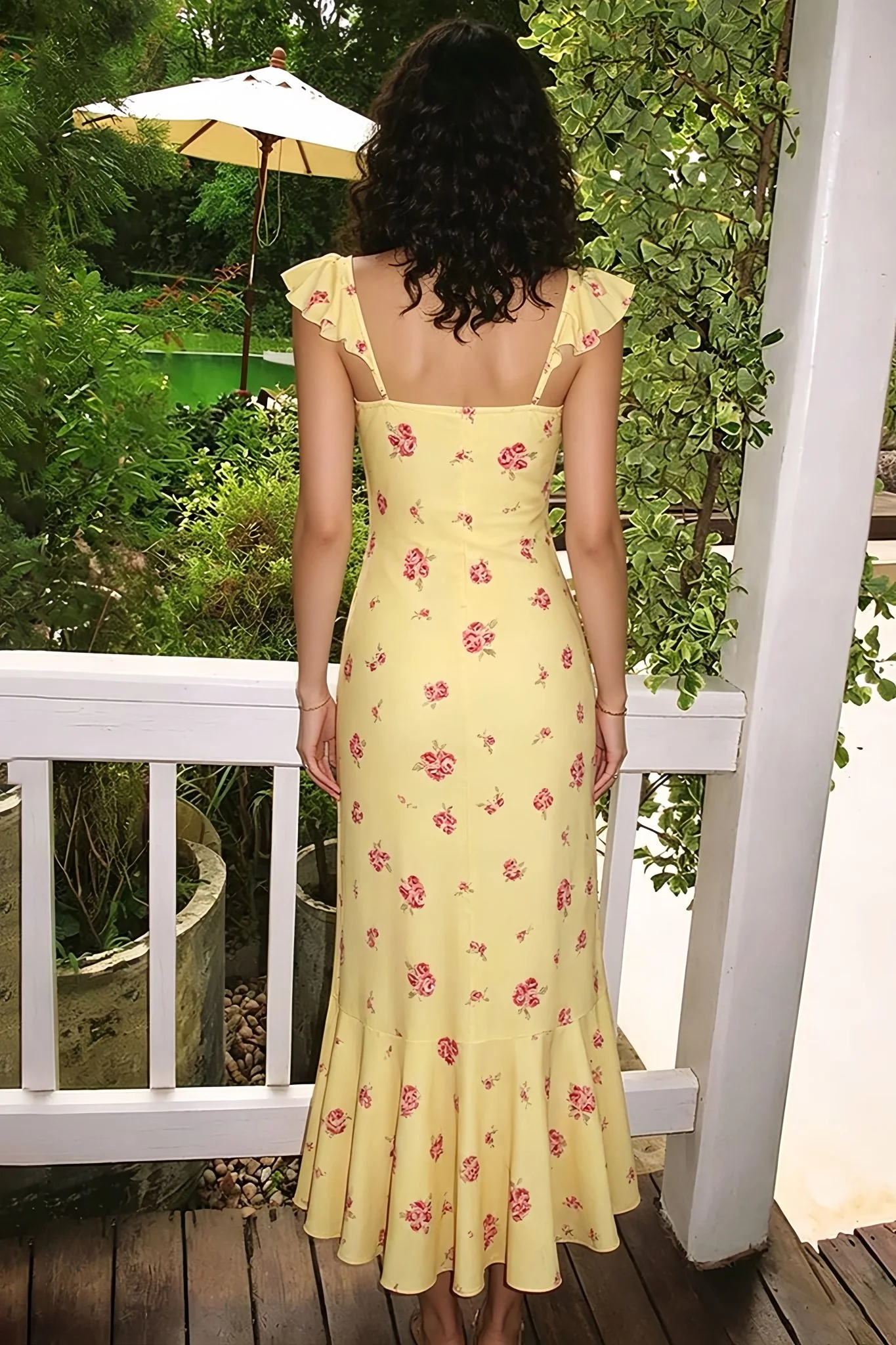 Marigold Floral Slip Midi Dress - Image 4
