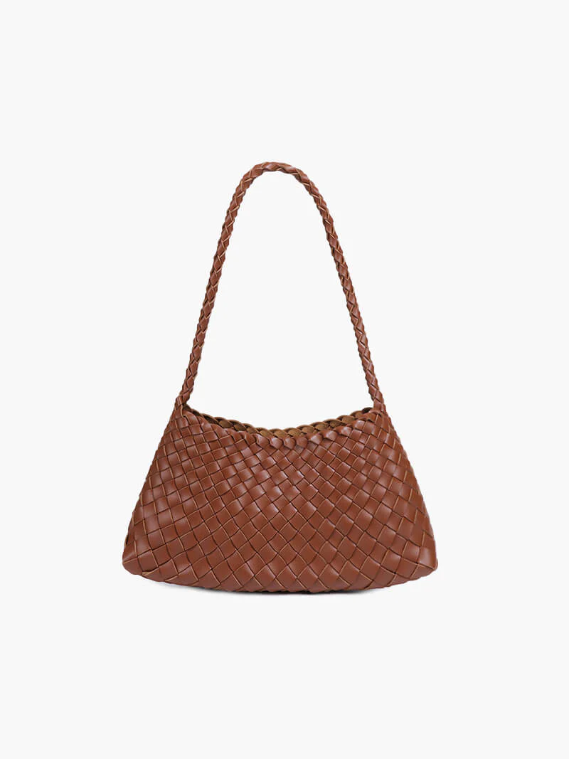 Marissa Vegan Leather Woven Bag Small - Image 13
