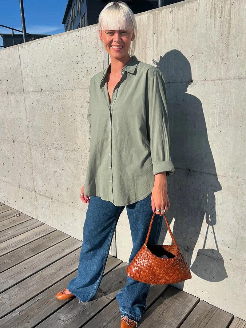 Marissa Vegan Leather Woven Bag Small - Image 14