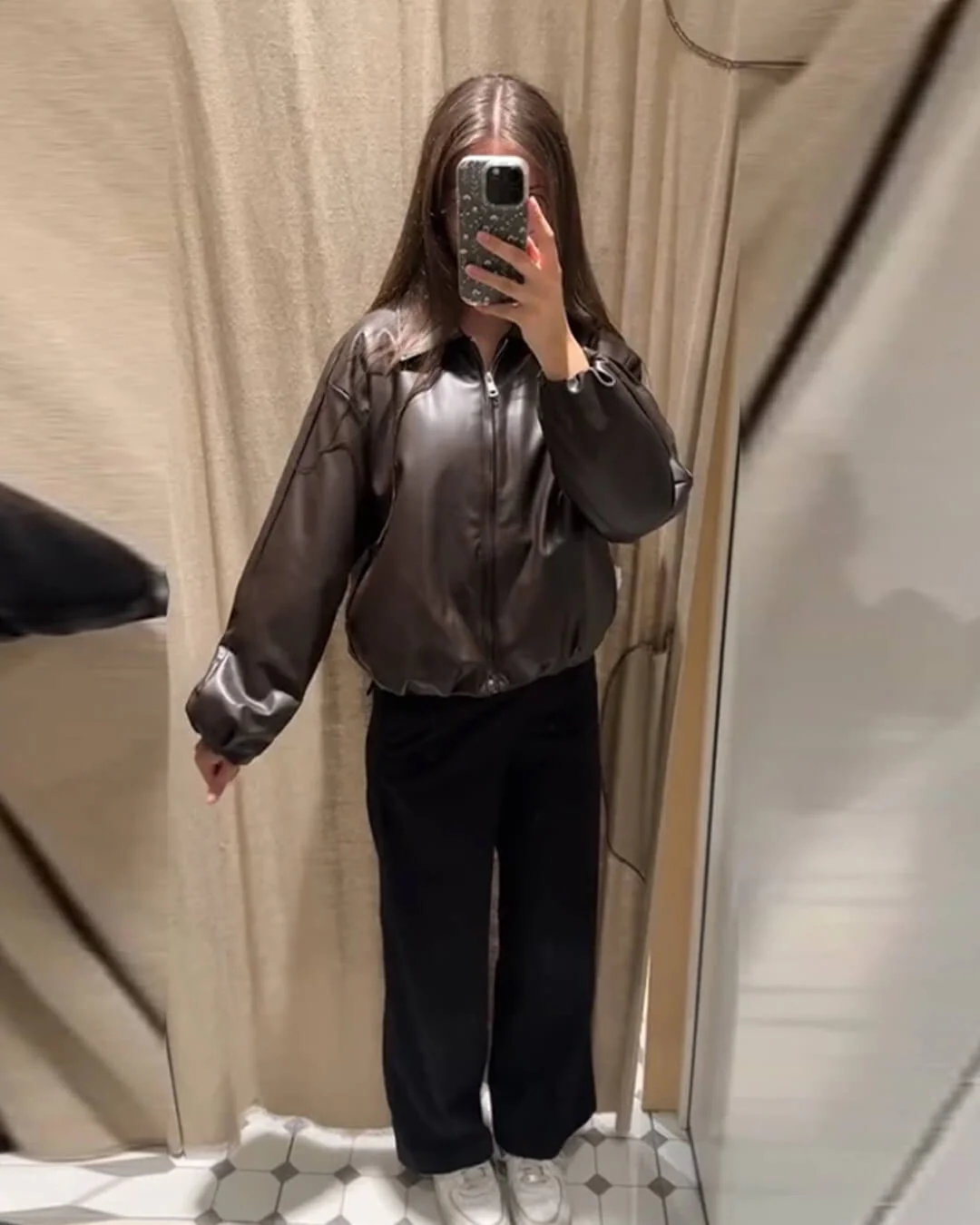 Marivic Zip Up Faux Leather Jacket - Image 6