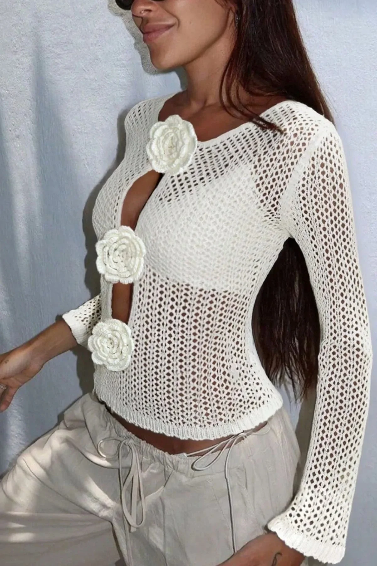 Marley Flower Crochet Cover-Up - Image 3