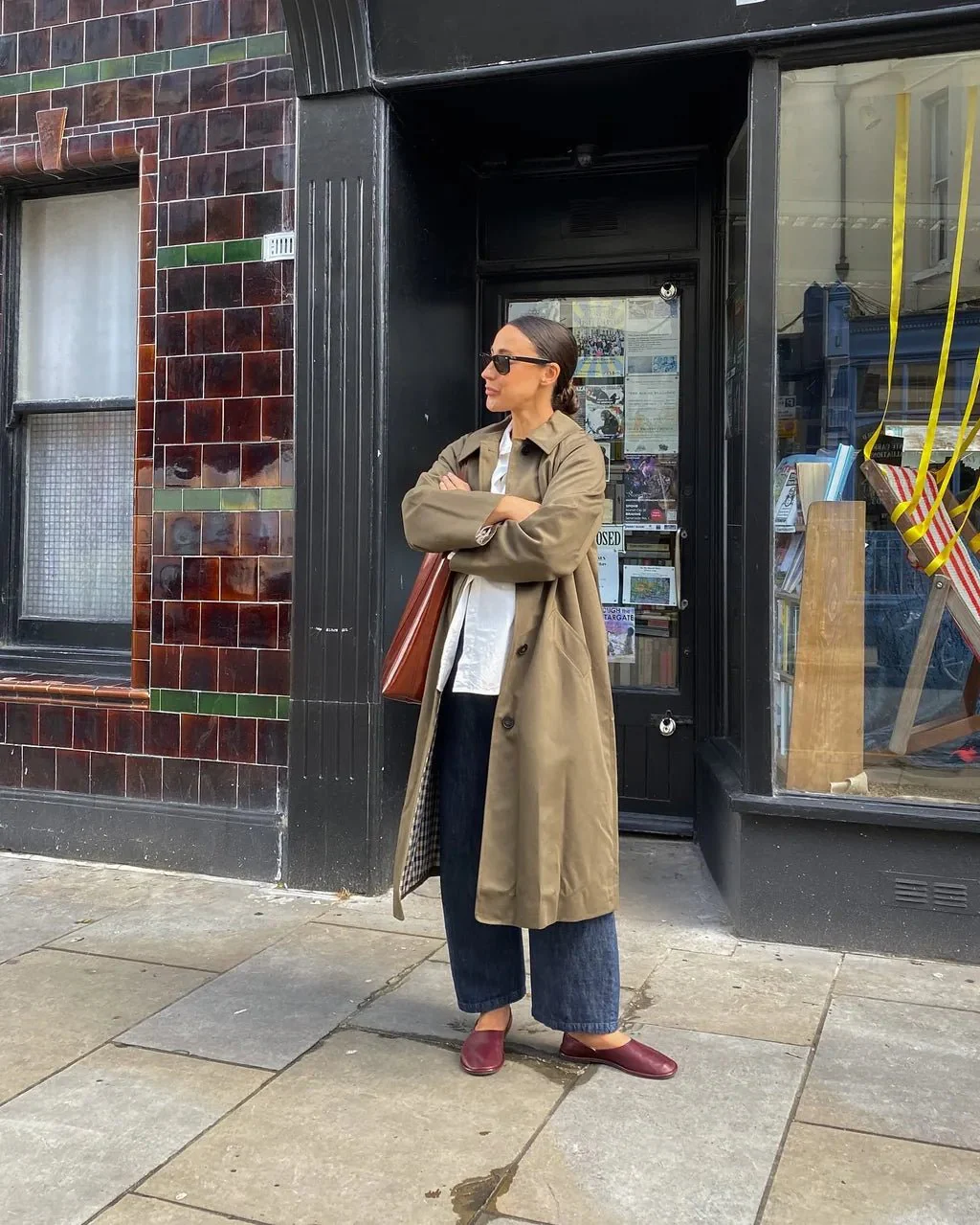 Mavy Long Button Trench Coat - Image 4