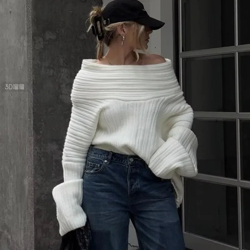 Maya Off-Shoulder Knit Sweater - Image 4