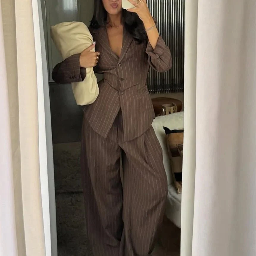 Melanie Pinstripe Pant Suit - Image 4
