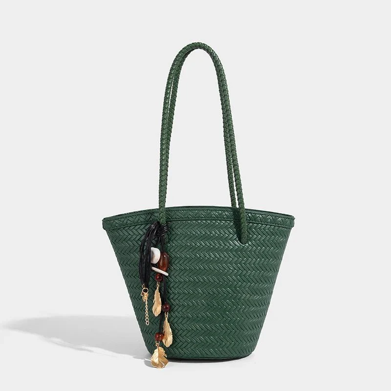 Meryl Woven Bucket Handbag with Pouch - Image 17