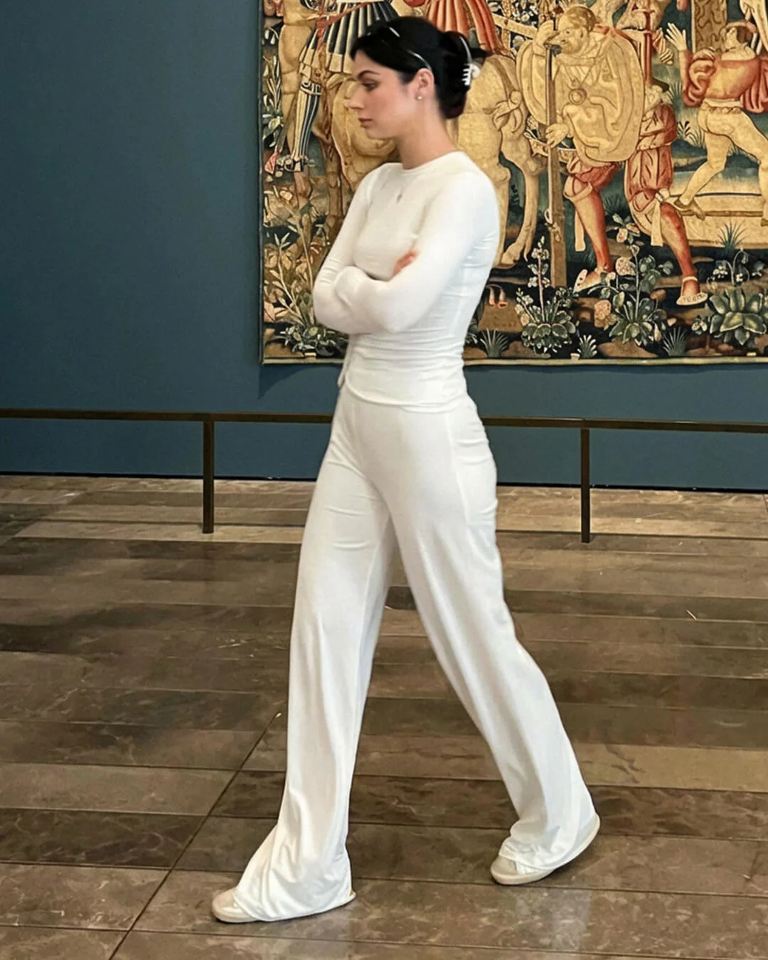 Meryll Long Sleeve Top and Wide Leg Trousers Set - Image 4