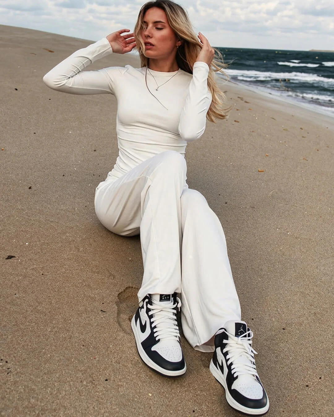 Meryll Long Sleeve Top and Wide Leg Trousers Set - Image 5