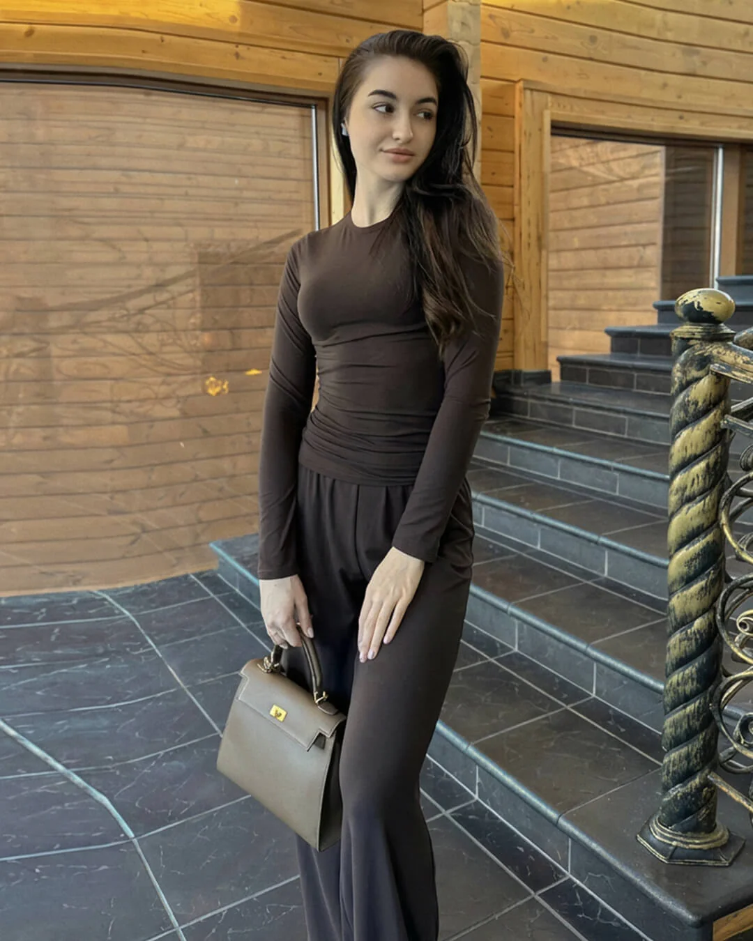 Meryll Long Sleeve Top and Wide Leg Trousers Set - Image 7