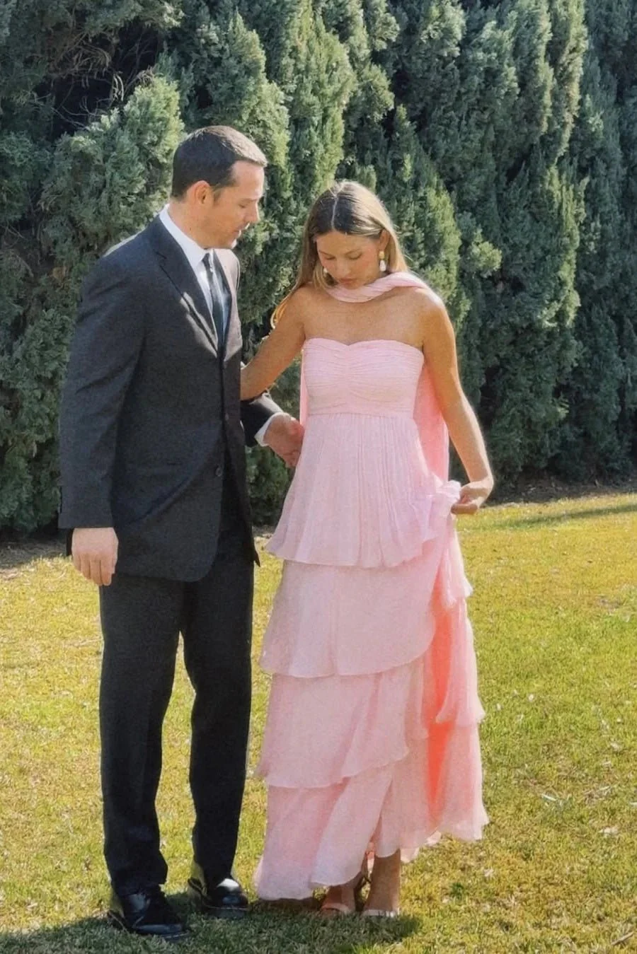 Michelle Strapless Pleated Tiered Maxi Dress - Image 4