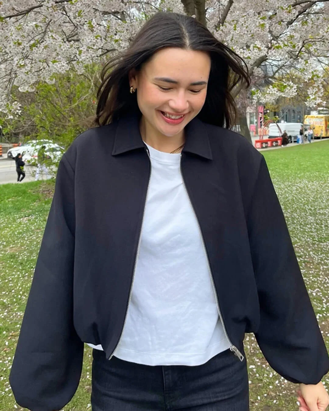 Midori Puff Sleeve Bomber Jacket - Image 5