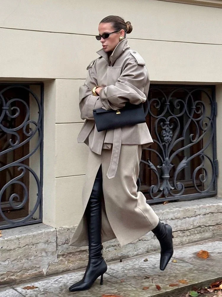 Molly Belted Cropped Trench Coat - Image 4