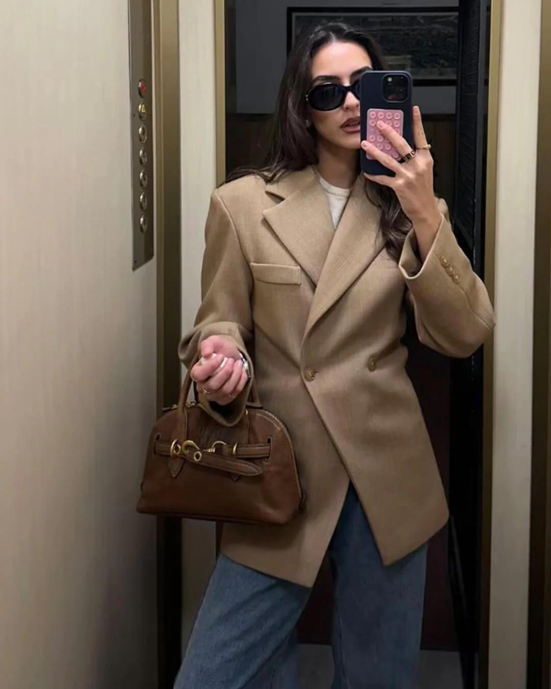 Myrna Notch Lapel Cinched Blazer - Image 4