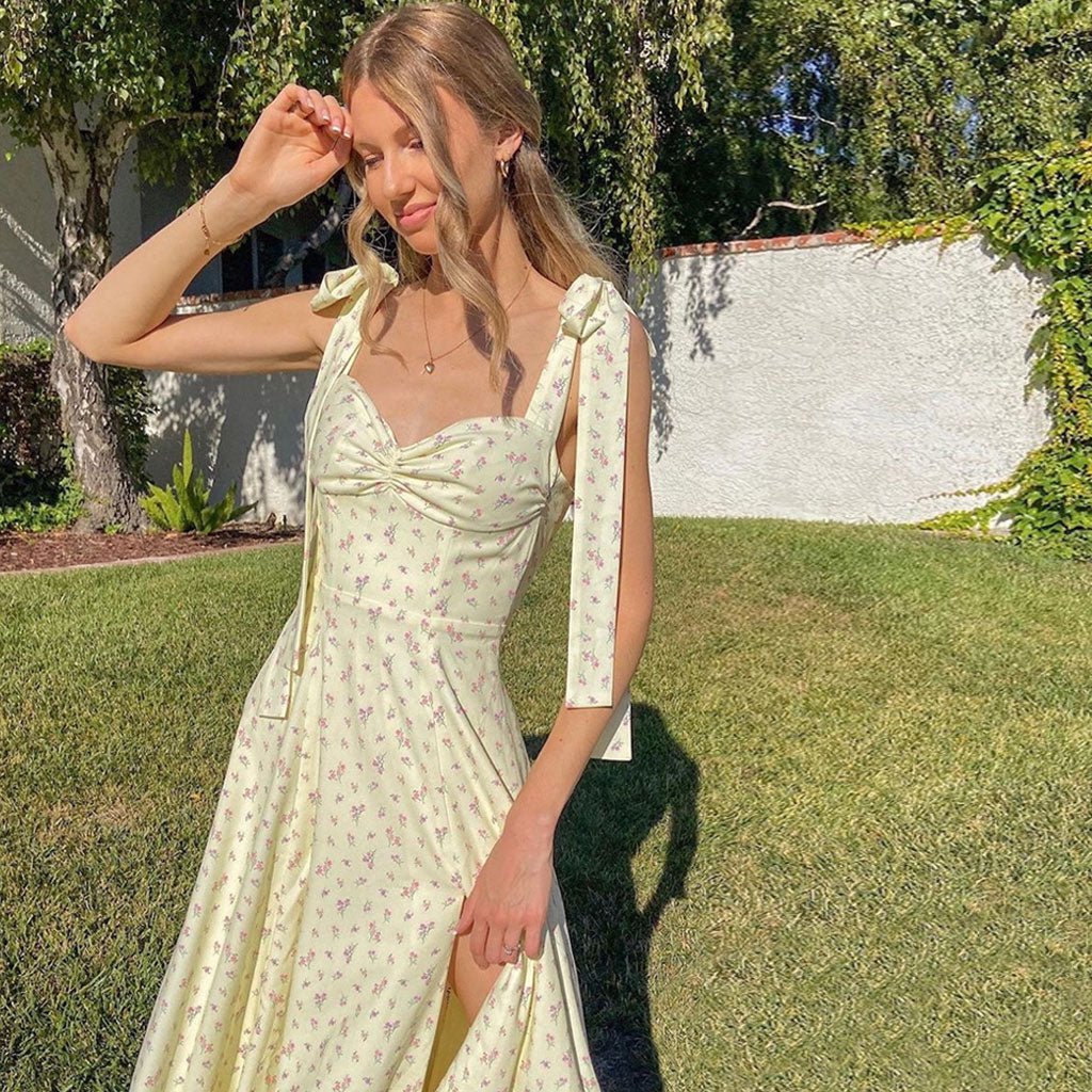 Natalie Floral High Slit Midi Dress - Image 3
