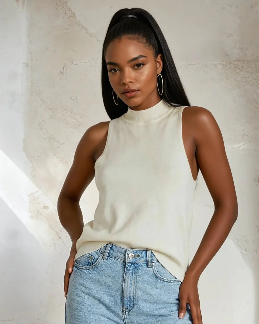 Nicky Halter Neck Sleeveless Knit Crop Top - Image 3