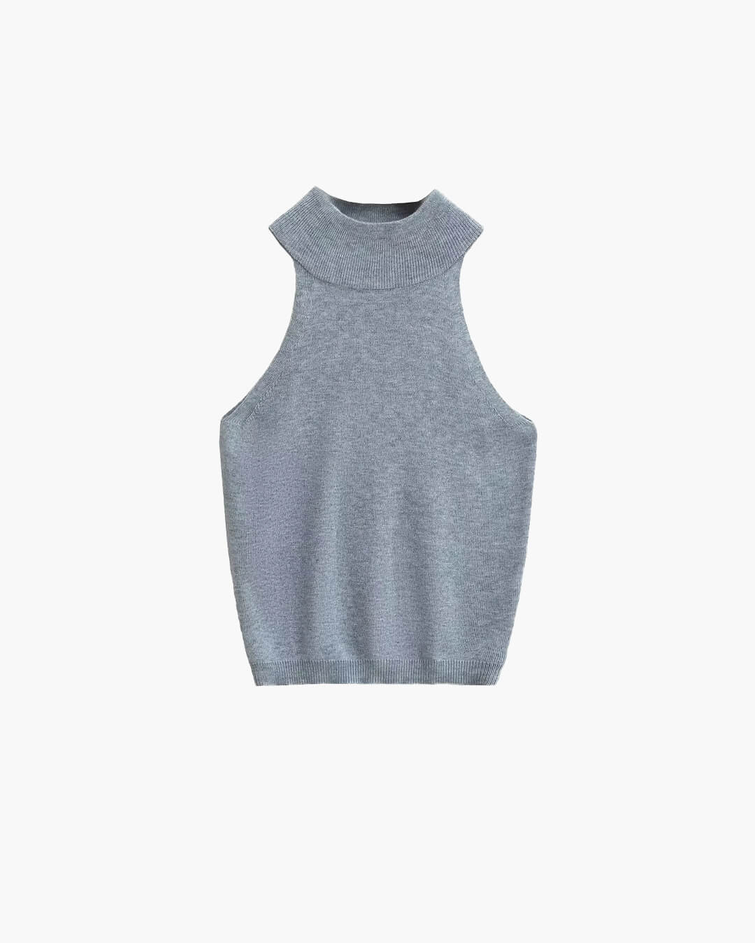Nicky Halter Neck Sleeveless Knit Crop Top - Image 5