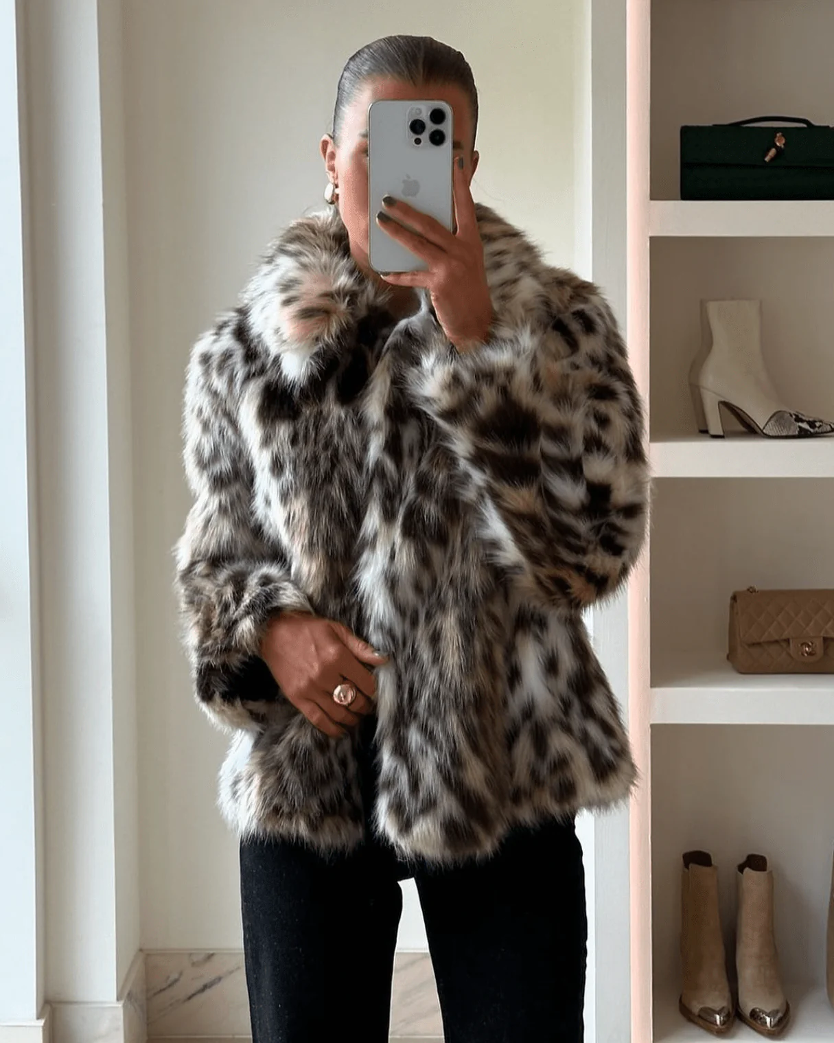 Nora Leopard Faux Fur Coat - Image 4