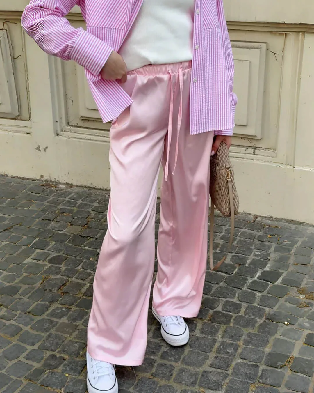 Norma High Waist Satin Wide Leg Trousers - Image 8
