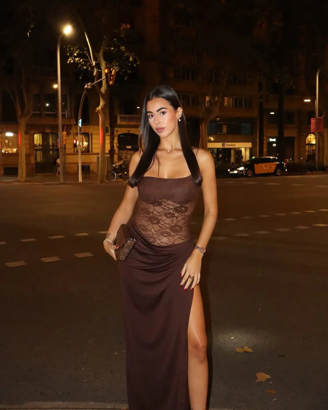 Olga One Shoulder Lace Maxi Dress - Image 10