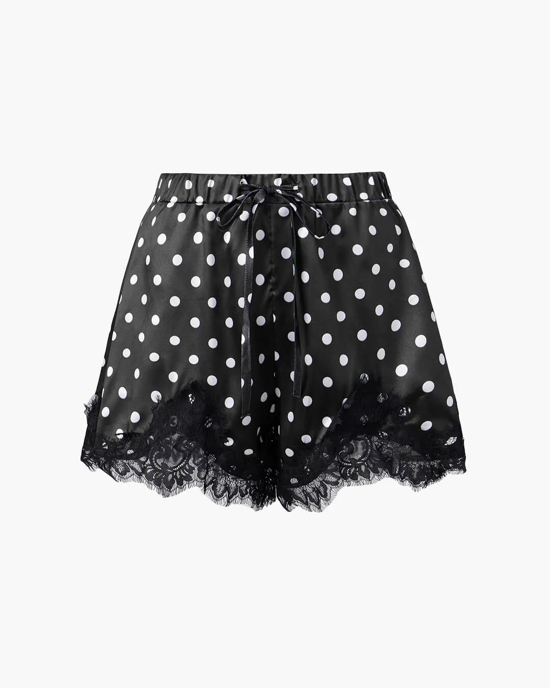Paula Black Polka Dot Satin Short
