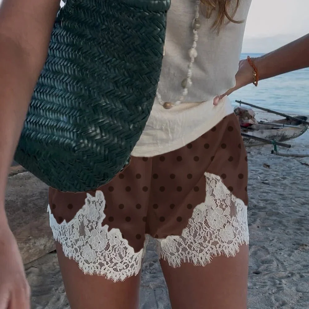 Pauleen Polka Dot Lace Trim Shorts - Image 9