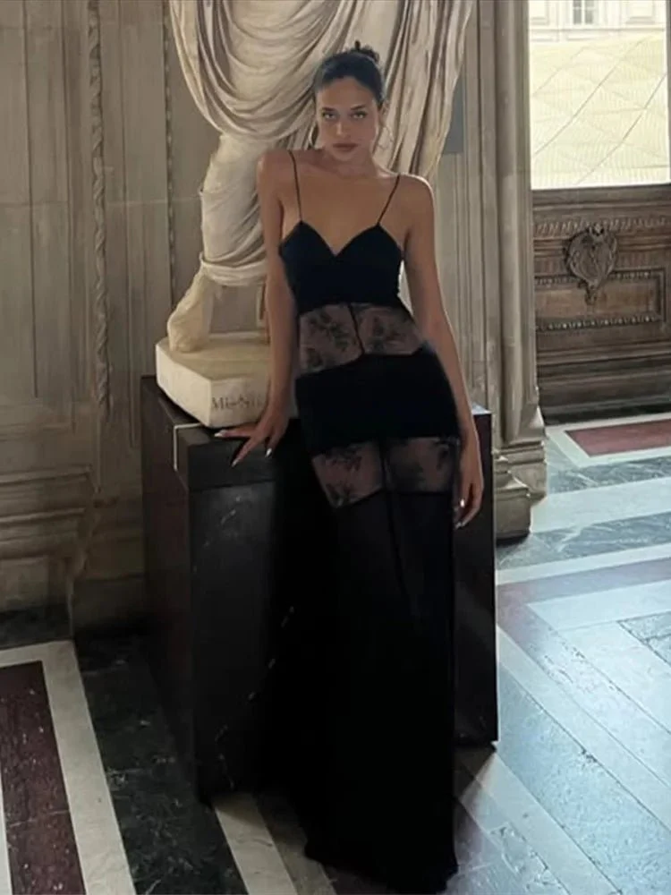 Ravenna Sheer Lace Slip Maxi Dress - Image 5