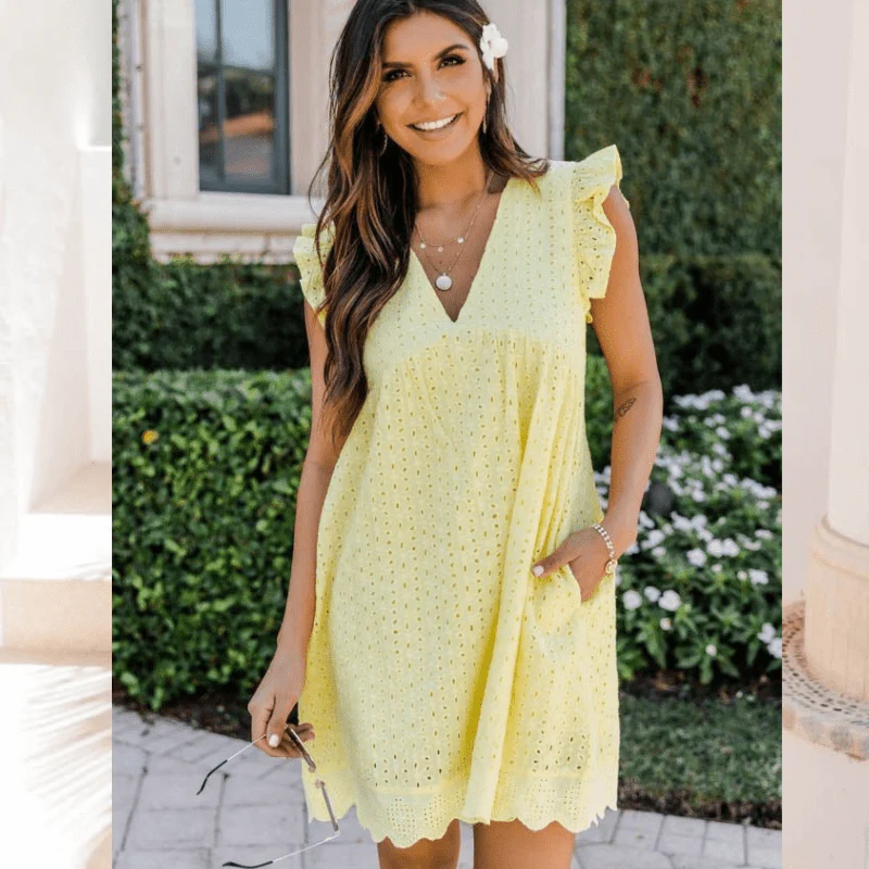 Regine V Neck Sleeveless Mini Dress - Image 7