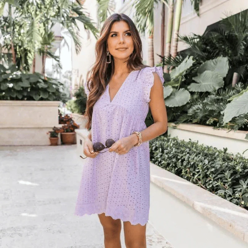 Regine V Neck Sleeveless Mini Dress - Image 9