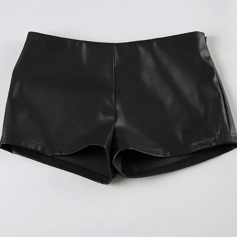 Rhian Hipster Leather Shorts - Image 3