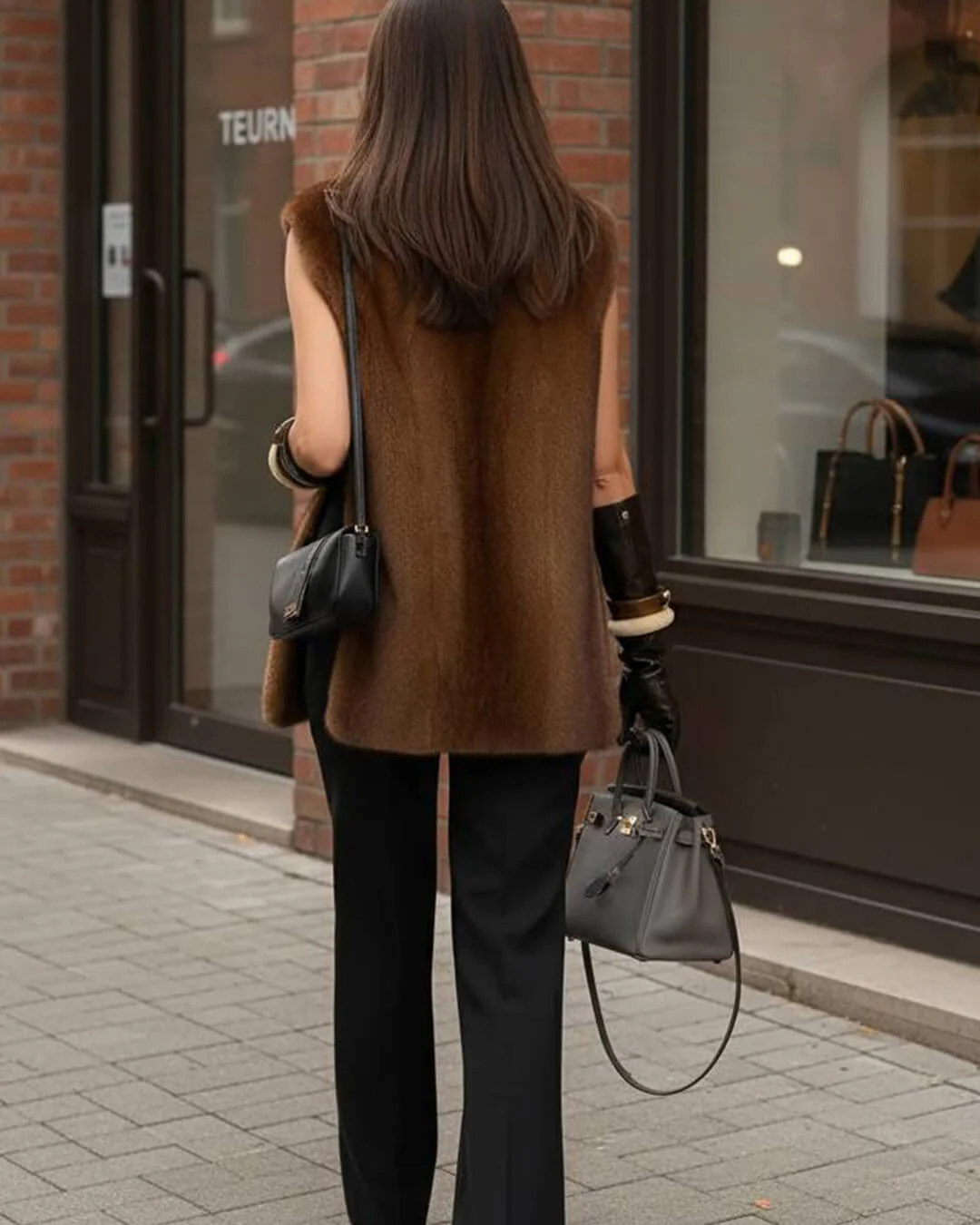 Rina Faux Fur Turtleneck Vest - Image 11