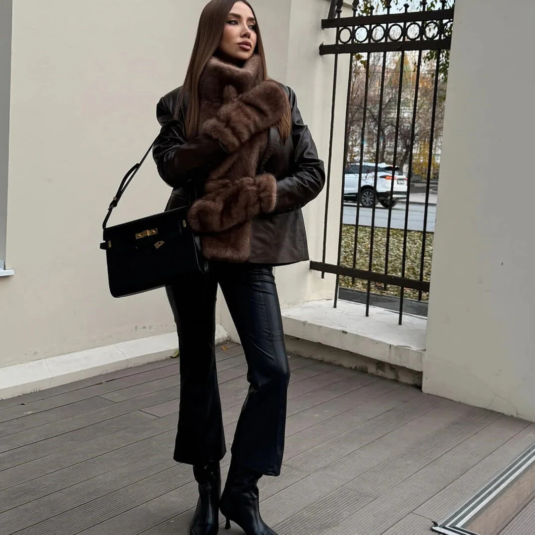 Rina Faux Fur Turtleneck Vest - Image 8