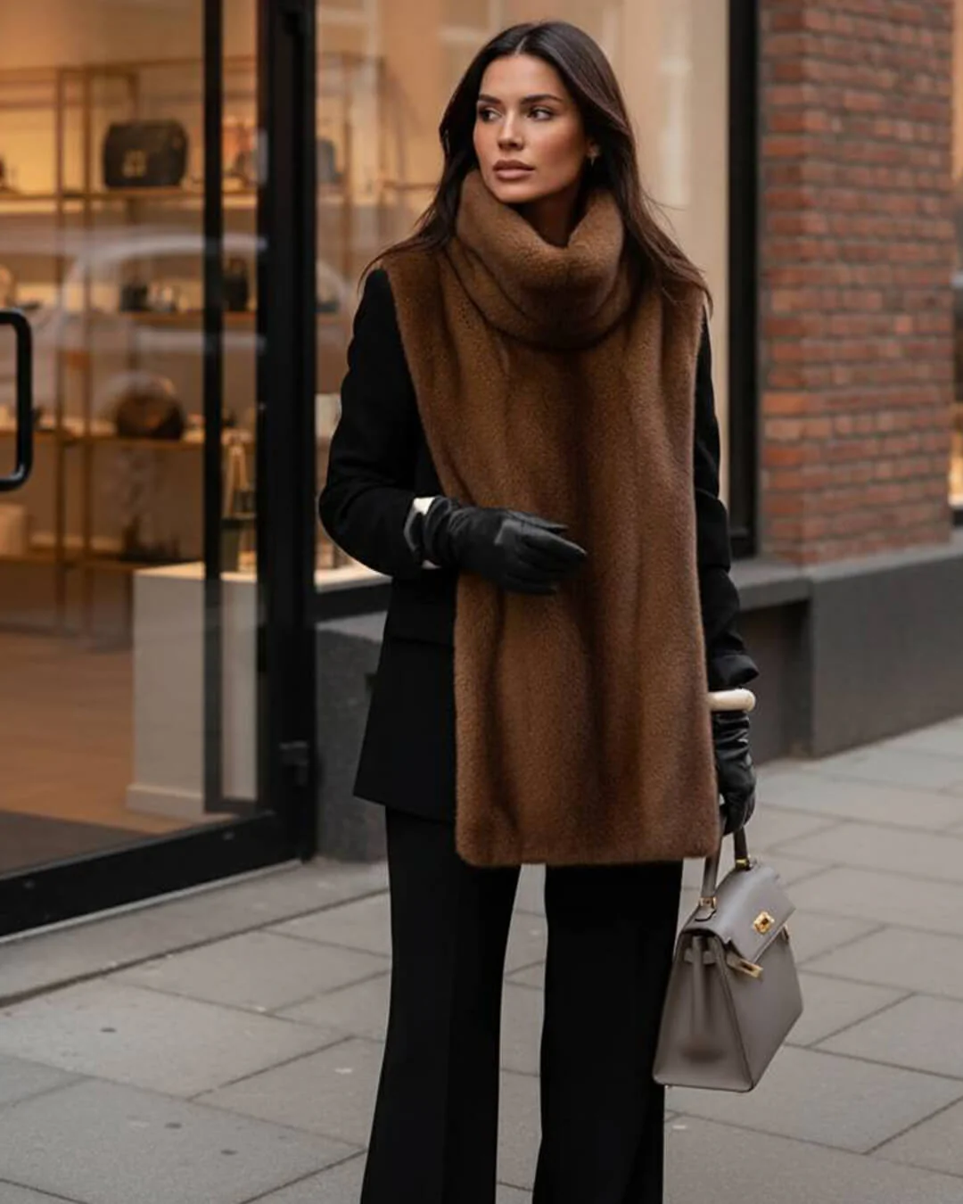 Rina Faux Fur Turtleneck Vest - Image 9
