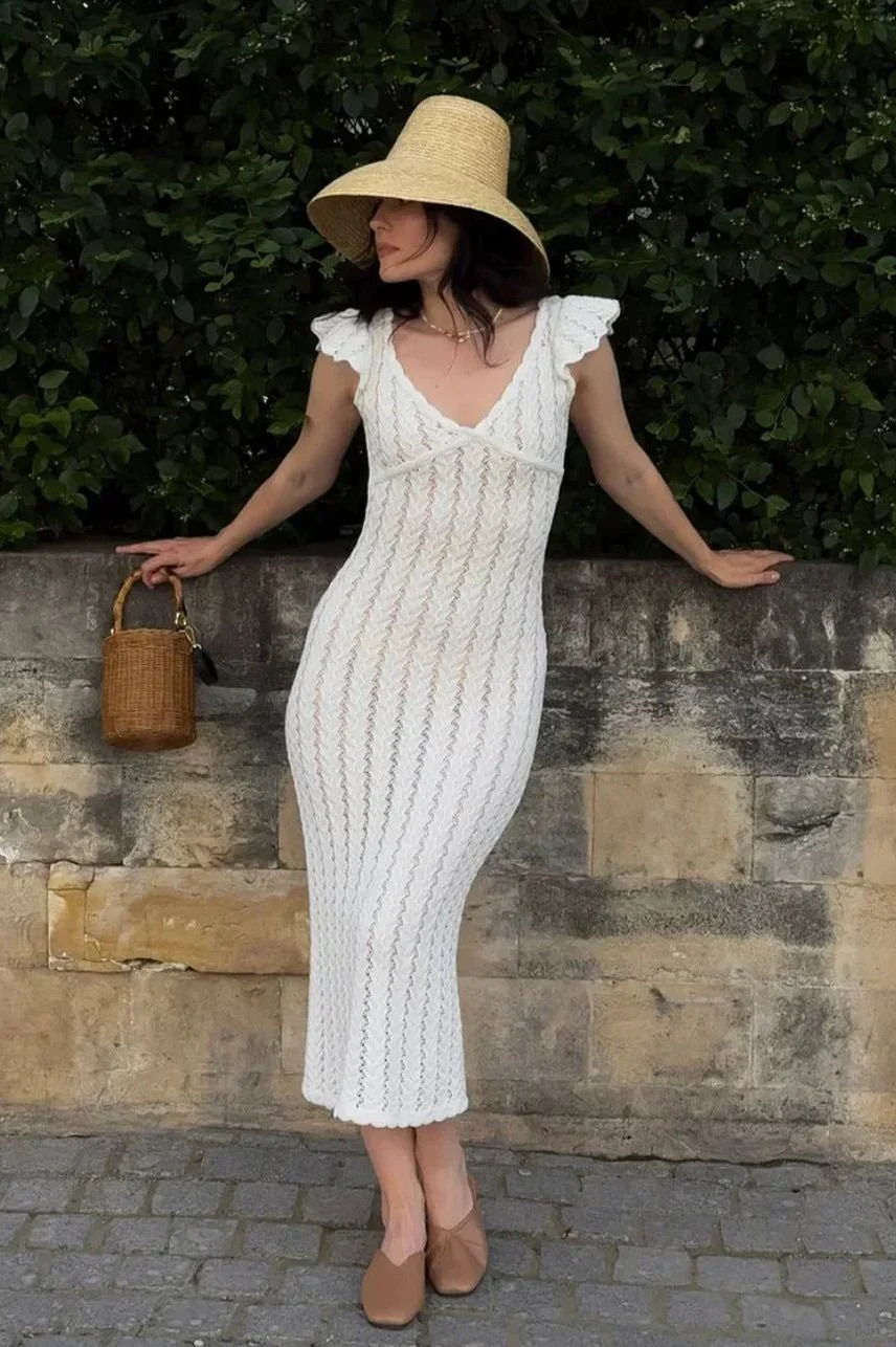 Roan Ruffle Knit Midi Dress - Image 7