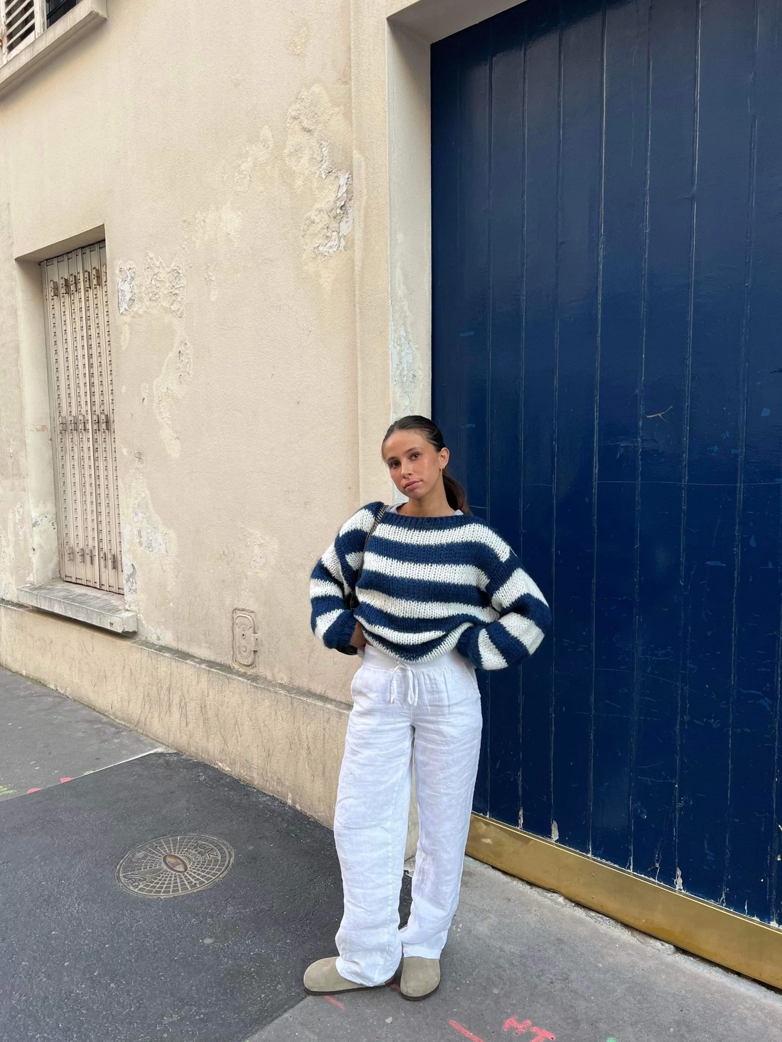 Rose Striped Loose Sweater - Image 5