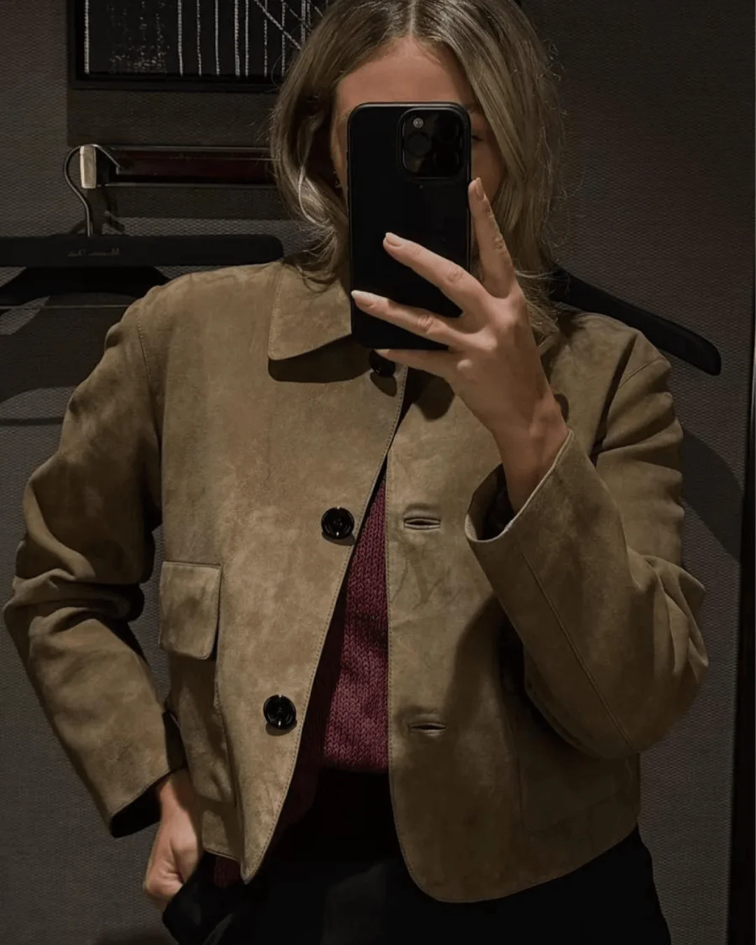 Sandy Collared Suede Jacket - Image 8