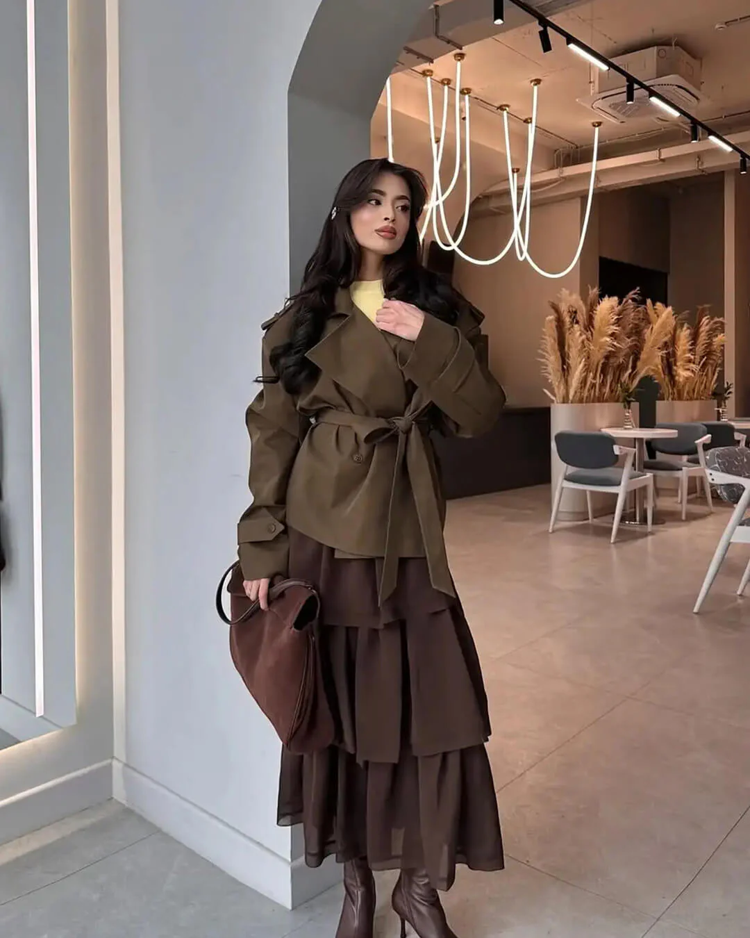 Sandy Lace Up Short Trench Coat - Image 11