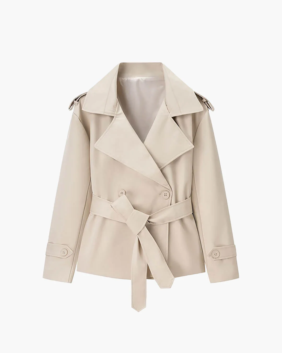 Sandy Lace Up Short Trench Coat - Image 22