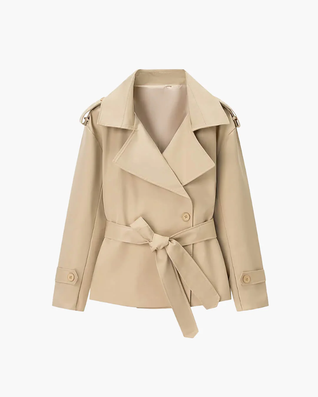 Sandy Lace Up Short Trench Coat - Image 23