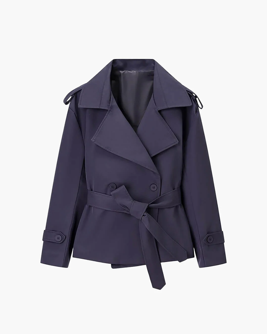 Sandy Lace Up Short Trench Coat - Image 24