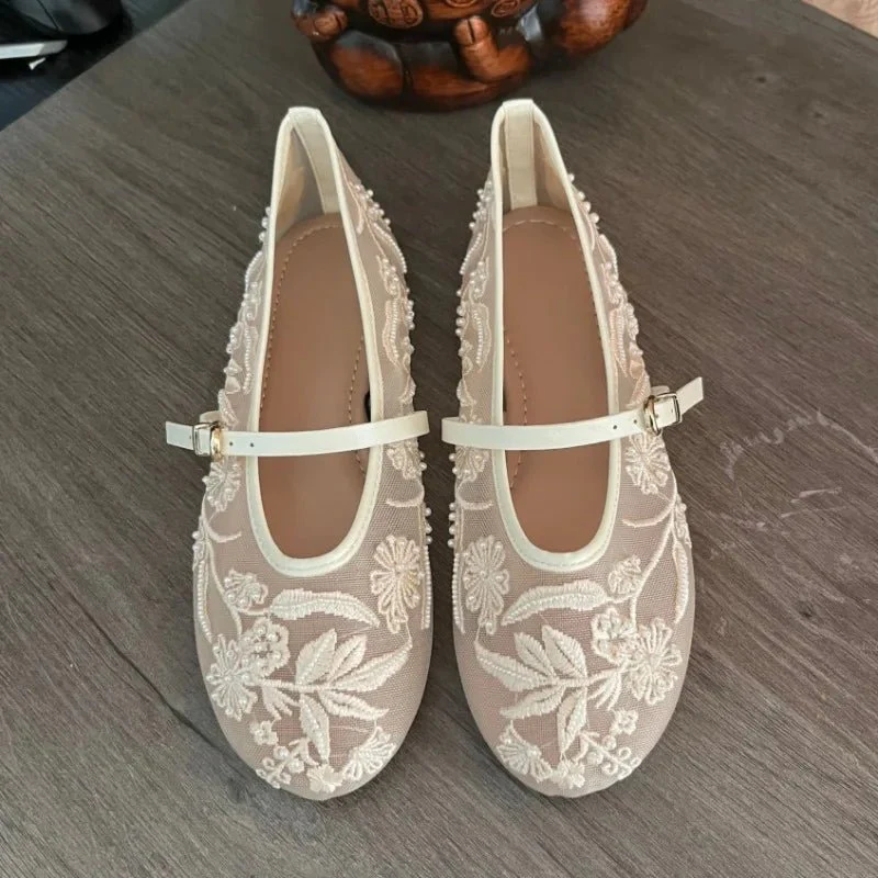 Sarah Beaded Mesh Ballet Flats - Image 7